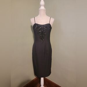 Alex Evenings Size 6 Little Black Dress Bead Embellished Sequin Woman's A45